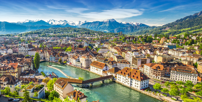Lucerne city and lake